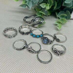 Silvery Decorative Rings